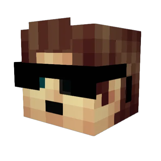 Wolchara Minecraft avatar head, 3D render