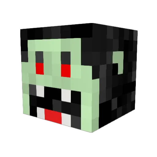 Wolcott5 Minecraft avatar head, 3D render