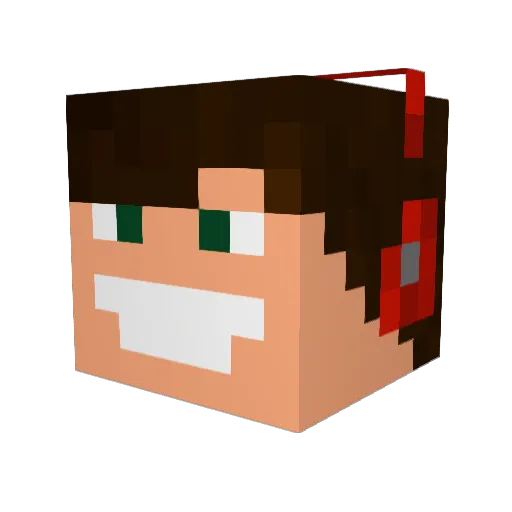 Wolf19_ Minecraft avatar head, 3D render