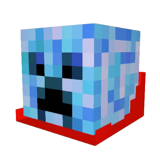 Wolf3 Minecraft avatar head, 3D render