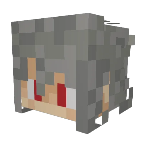 Wolf40 Minecraft avatar head, 3D render