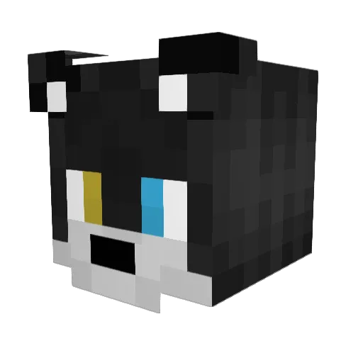 Wolf Minecraft avatar head, 3D render