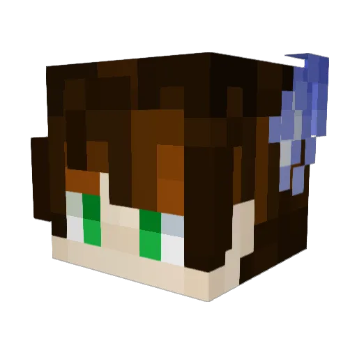 WolfBCK Minecraft avatar head, 3D render