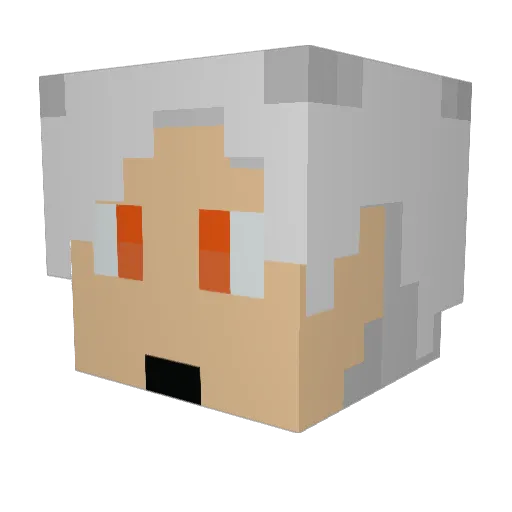 WolfCbat Minecraft avatar head, 3D render