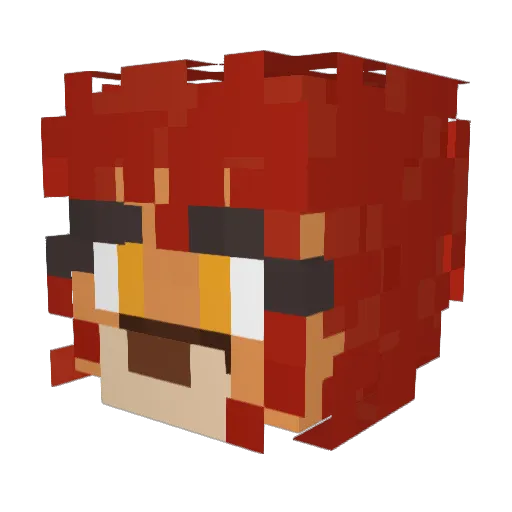 WolfFox11 Minecraft avatar head, 3D render