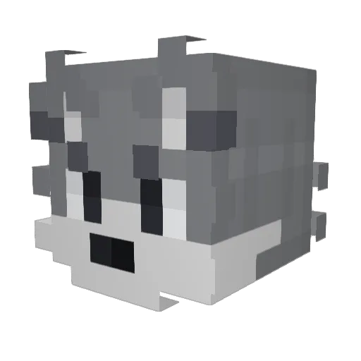 WolfGTR Minecraft avatar head, 3D render