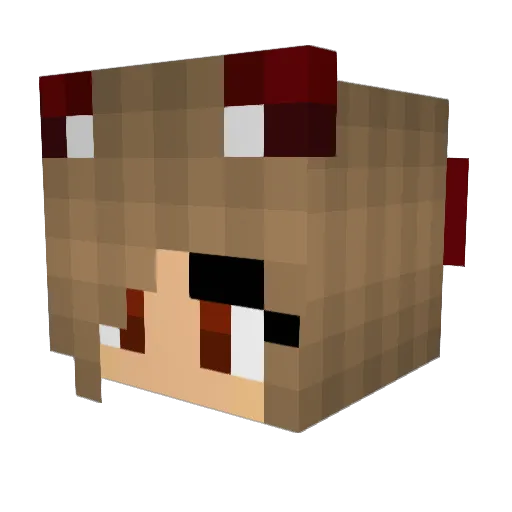 WolfGirl49 Minecraft avatar head, 3D render