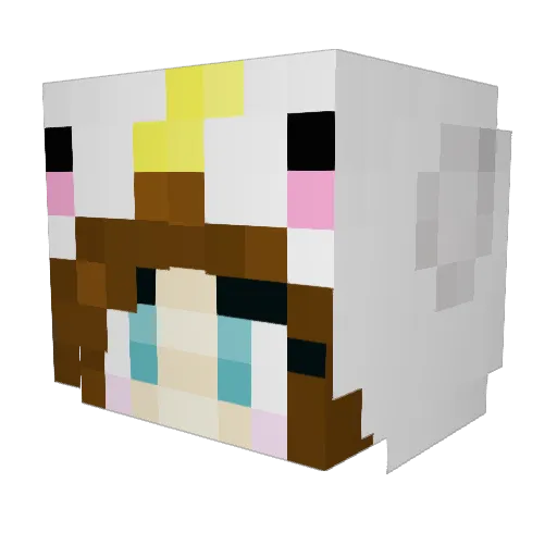 WolfGirl50 Minecraft avatar head, 3D render