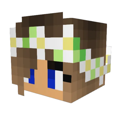 WolfGirl510 Minecraft avatar head, 3D render