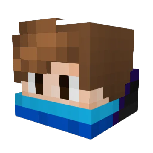 WolfHype Minecraft avatar head, 3D render