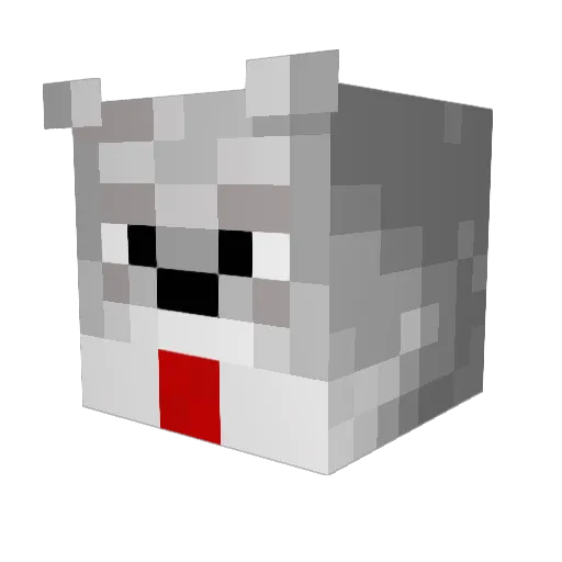 WolfJin Minecraft avatar head, 3D render