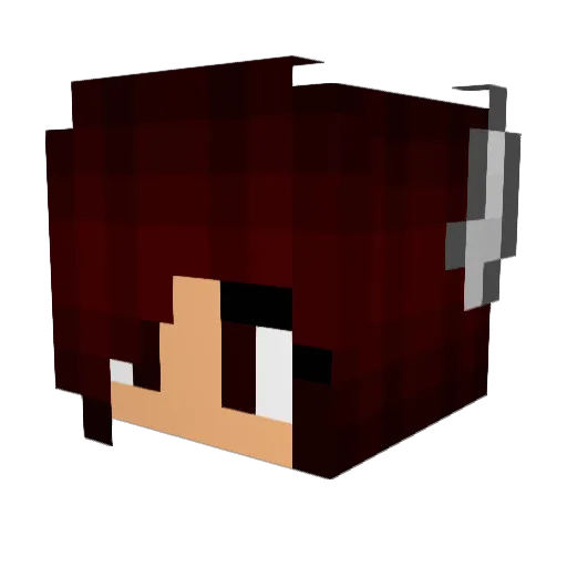 WolfLess_101 Minecraft avatar head, 3D render