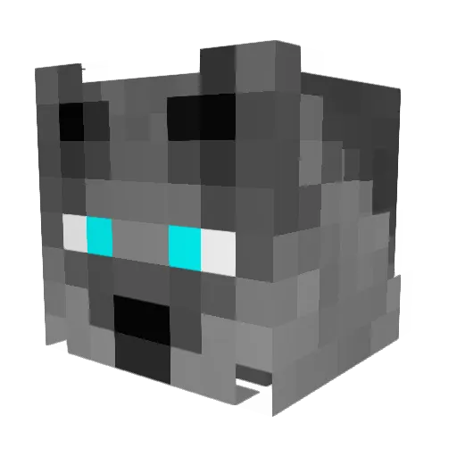 WolfMack Minecraft avatar head, 3D render