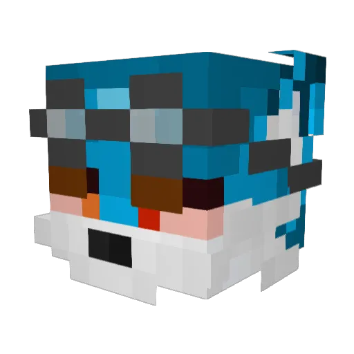 WolfMiao Minecraft avatar head, 3D render