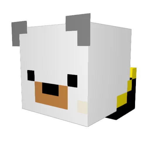WolfPigMan Minecraft avatar head, 3D render