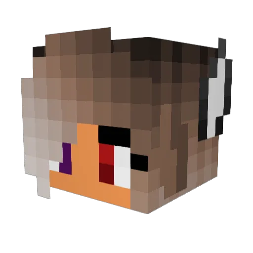 WolfPrincess137 Minecraft avatar head, 3D render