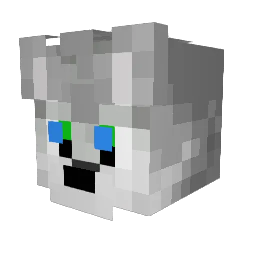 WolfTsuki Minecraft avatar head, 3D render