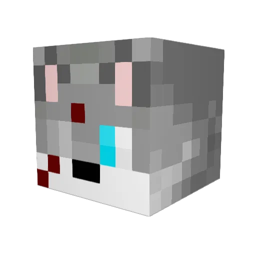WolfTuki Minecraft avatar head, 3D render