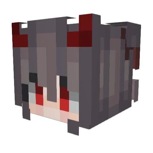 Wolf_Sad Minecraft avatar head, 3D render