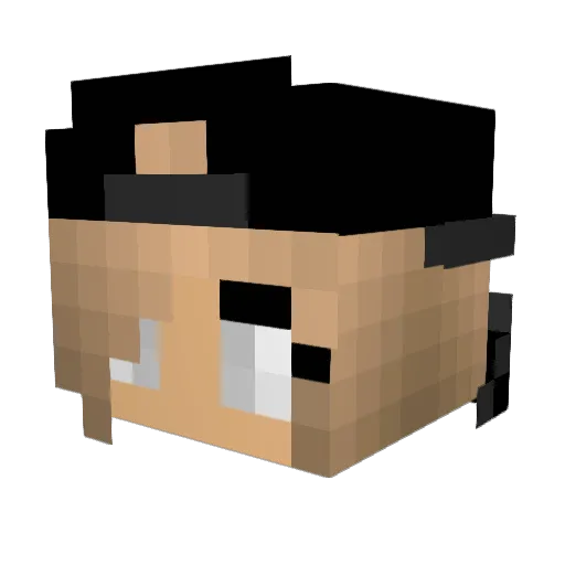 Wolfanina Minecraft avatar head, 3D render