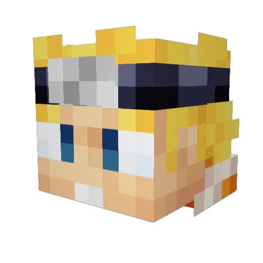 Wolfax Minecraft avatar head, 3D render