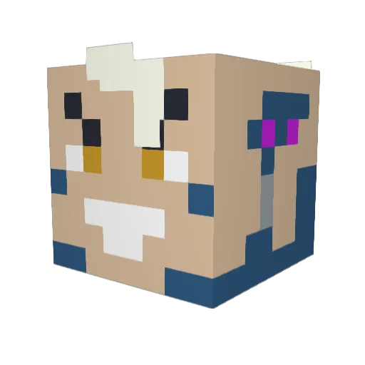 Wolfboi92 Minecraft avatar head, 3D render