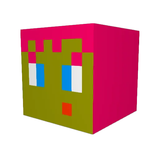 WolfePrincess Minecraft avatar head, 3D render