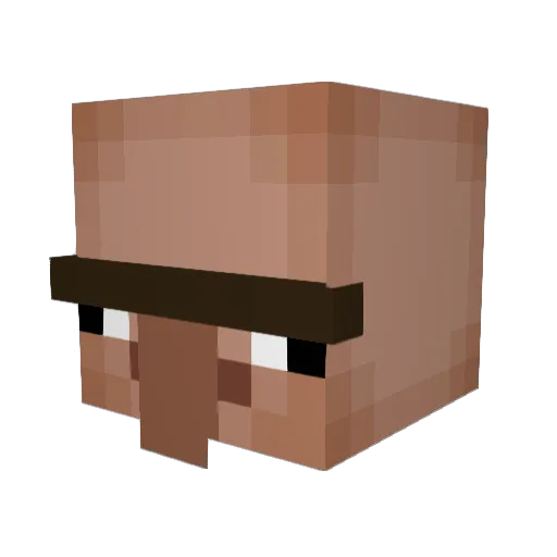 Wolfell Minecraft avatar head, 3D render
