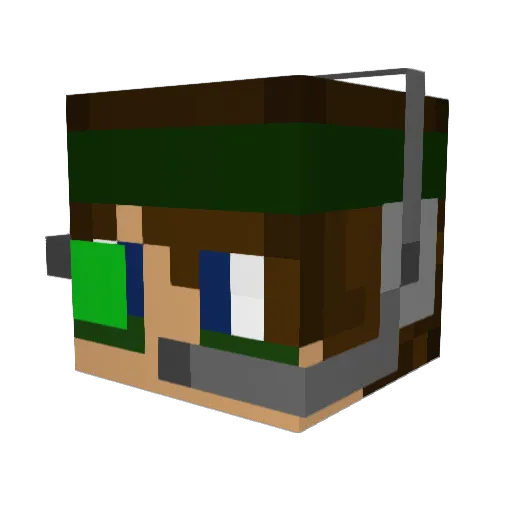 Wolfenstien Minecraft avatar head, 3D render