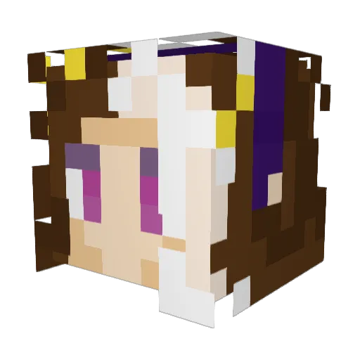 Wolfentine Minecraft avatar head, 3D render