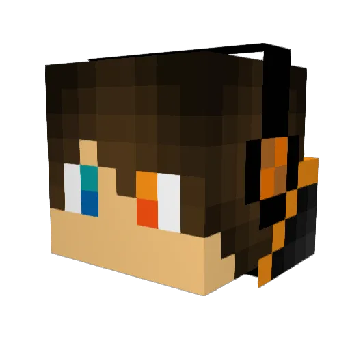 Wolferax19 Minecraft avatar head, 3D render