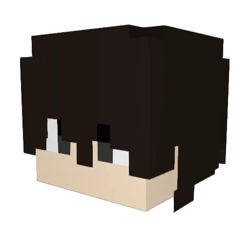 Wolferia Minecraft avatar head, 3D render