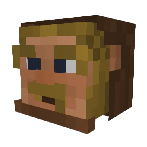 Wolfey16 Minecraft avatar head, 3D render