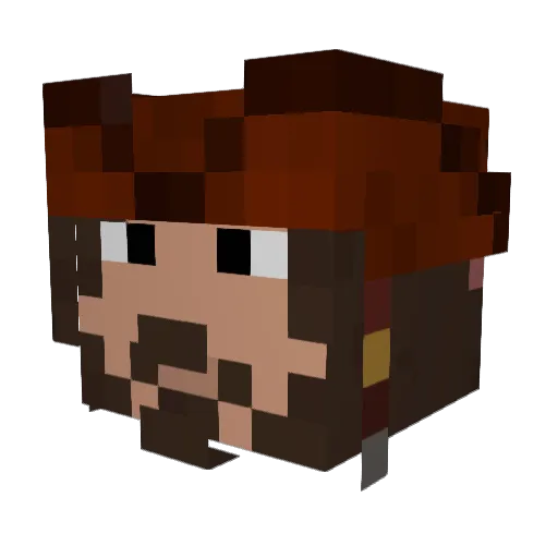 WolffDog Minecraft avatar head, 3D render