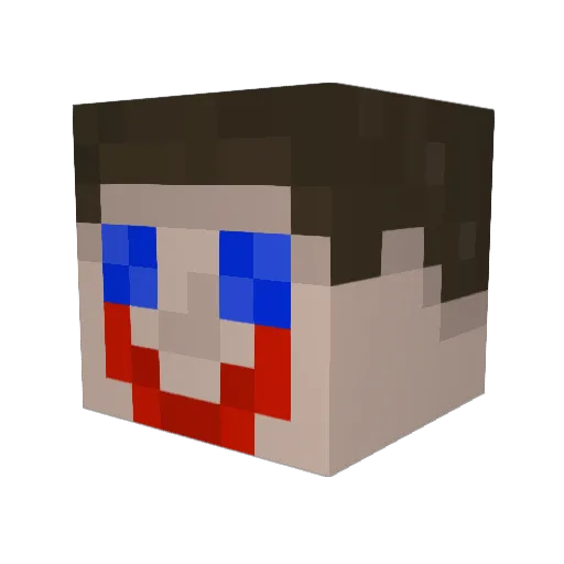 WolffMC Minecraft avatar head, 3D render