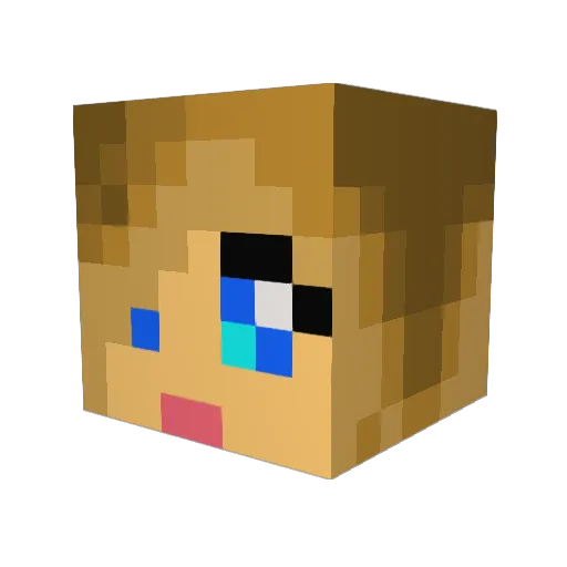 Wolffamiliar Minecraft avatar head, 3D render
