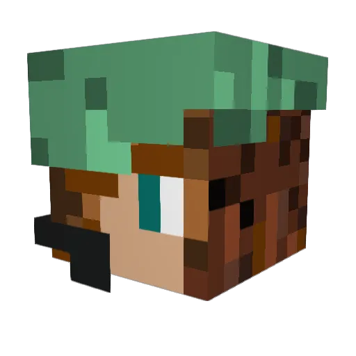Wolffang2112 Minecraft avatar head, 3D render