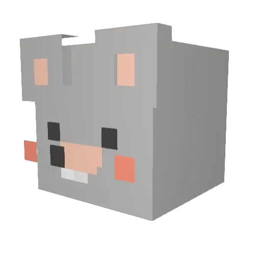 Wolffi10 Minecraft avatar head, 3D render