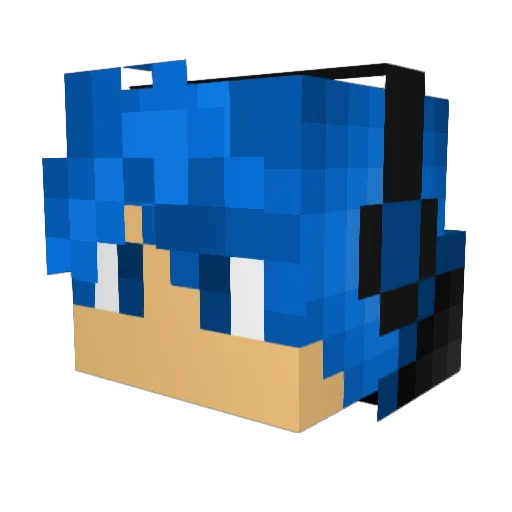 Wolffibus Minecraft avatar head, 3D render