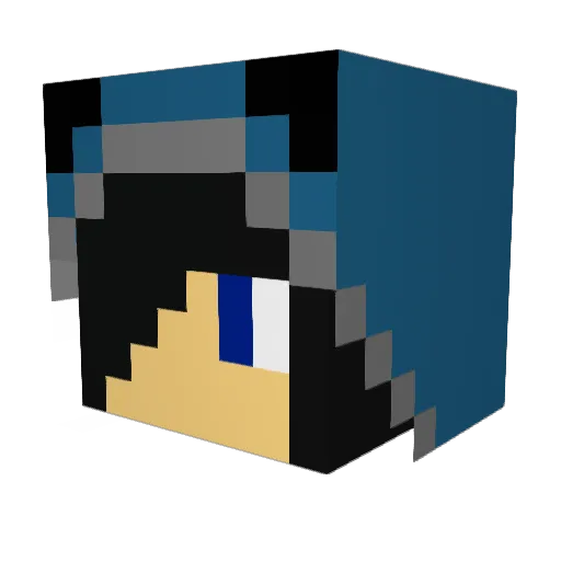 Wolffy95 Minecraft avatar head, 3D render