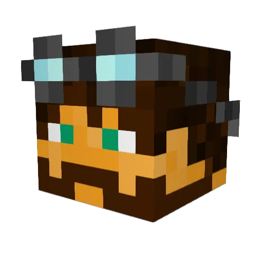 Wolfgab Minecraft avatar head, 3D render
