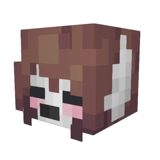 Wolfgirling Minecraft avatar head, 3D render
