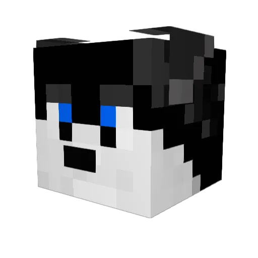 Wolfgor Minecraft avatar head, 3D render