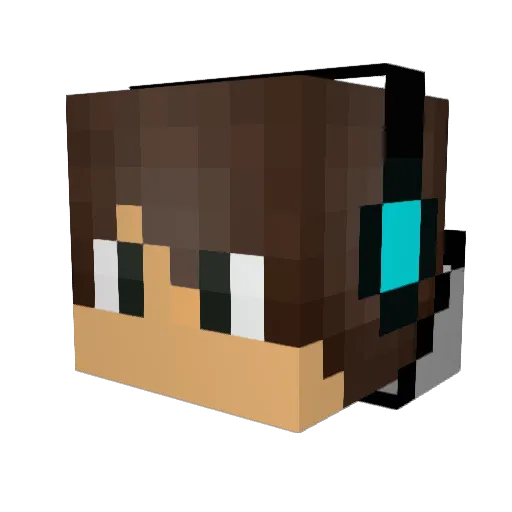 Wolfi02 Minecraft avatar head, 3D render
