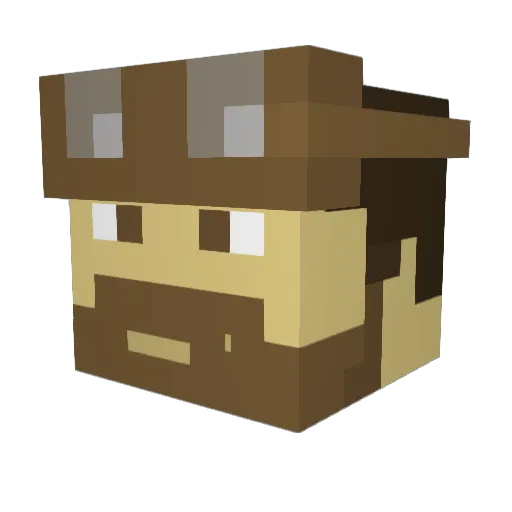 Wolfi3100 Minecraft avatar head, 3D render