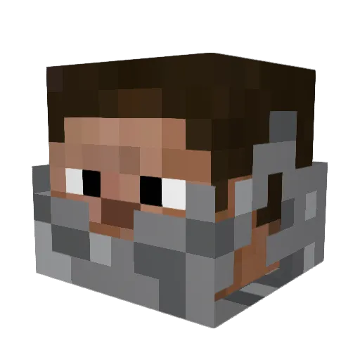 Wolfianius Minecraft avatar head, 3D render