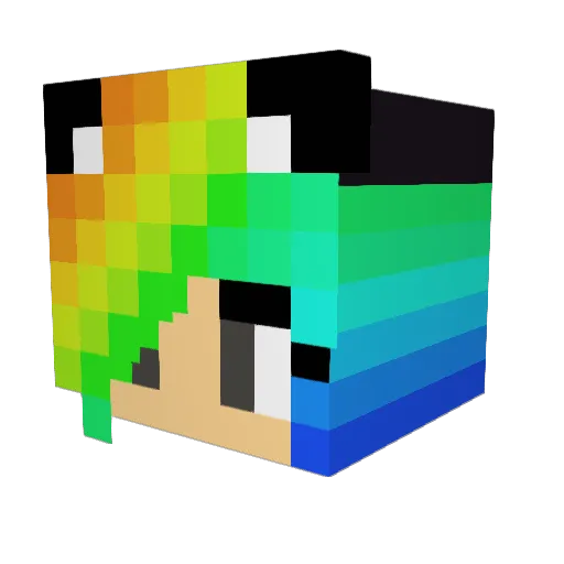 Wolfie1026 Minecraft avatar head, 3D render