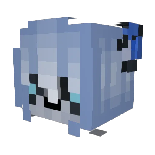Wolfie977 Minecraft avatar head, 3D render