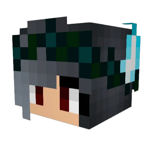 WolfieG1 Minecraft avatar head, 3D render