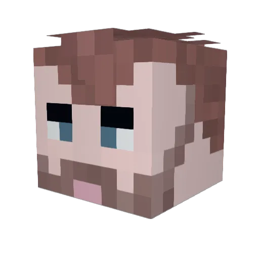 WolfieL1VE Minecraft avatar head, 3D render
